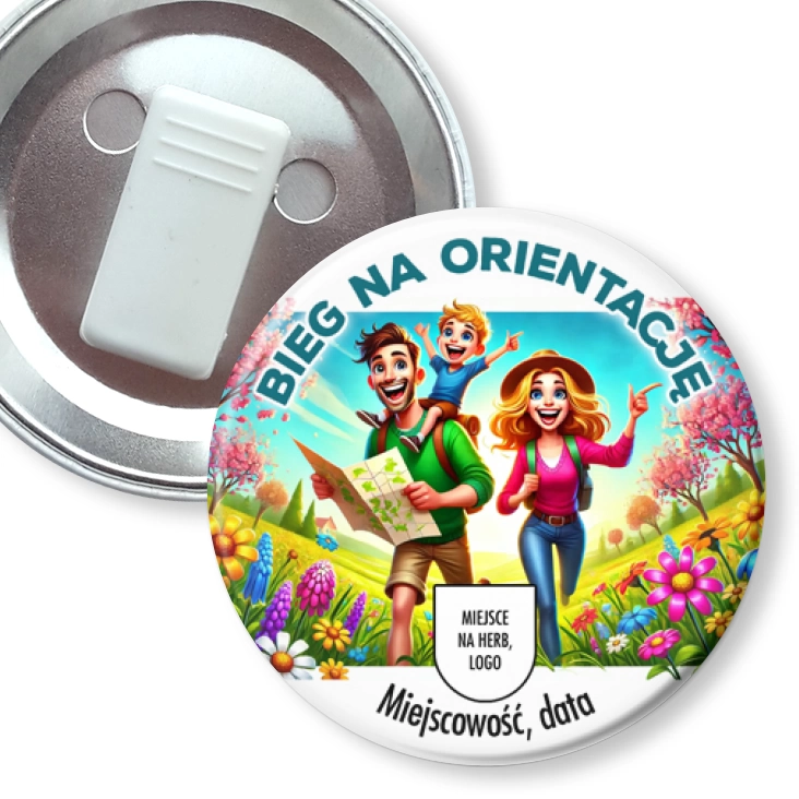 przypinka z żabką Bieg na orientację