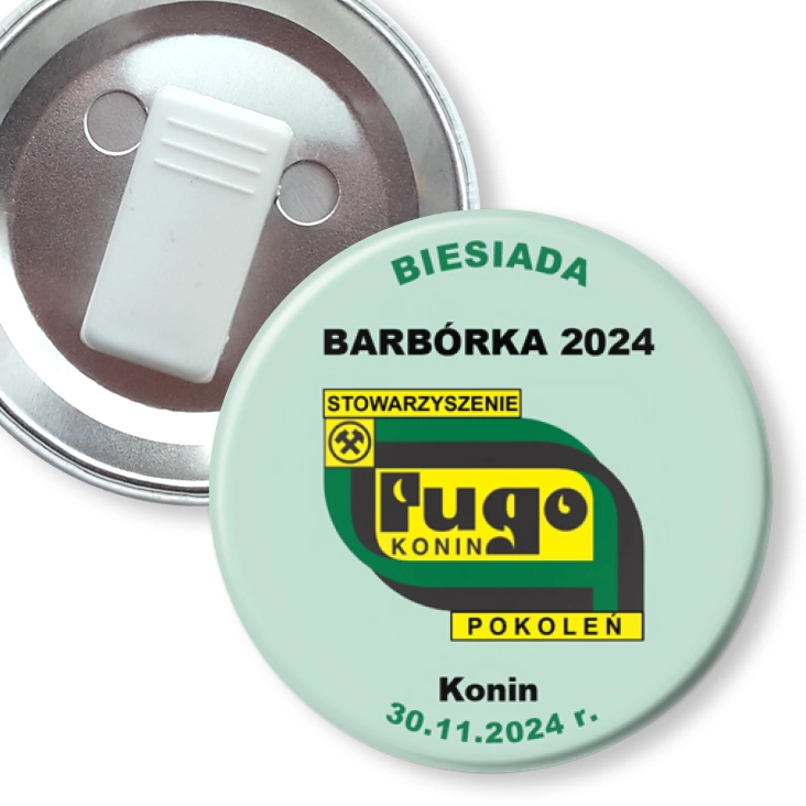 przypinka z żabką Biesiada Barbórka 2024 Konin