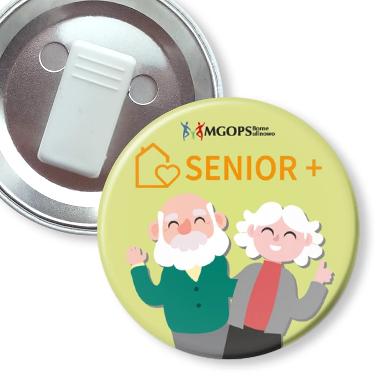 przypinka z żabką Program Senior +