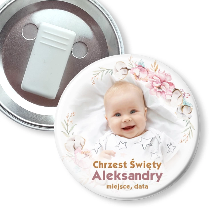 przypinka z żabką Chrzest Święty Imienny