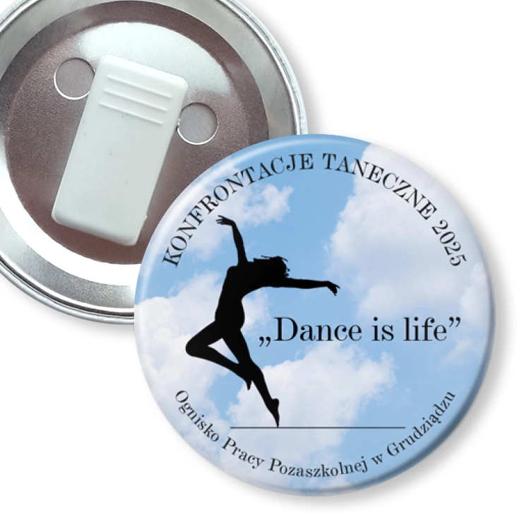 przypinka z żabką Dance life