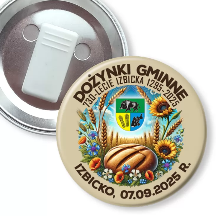 przypinka z żabką Dożynki Gminne Izbicko 2025