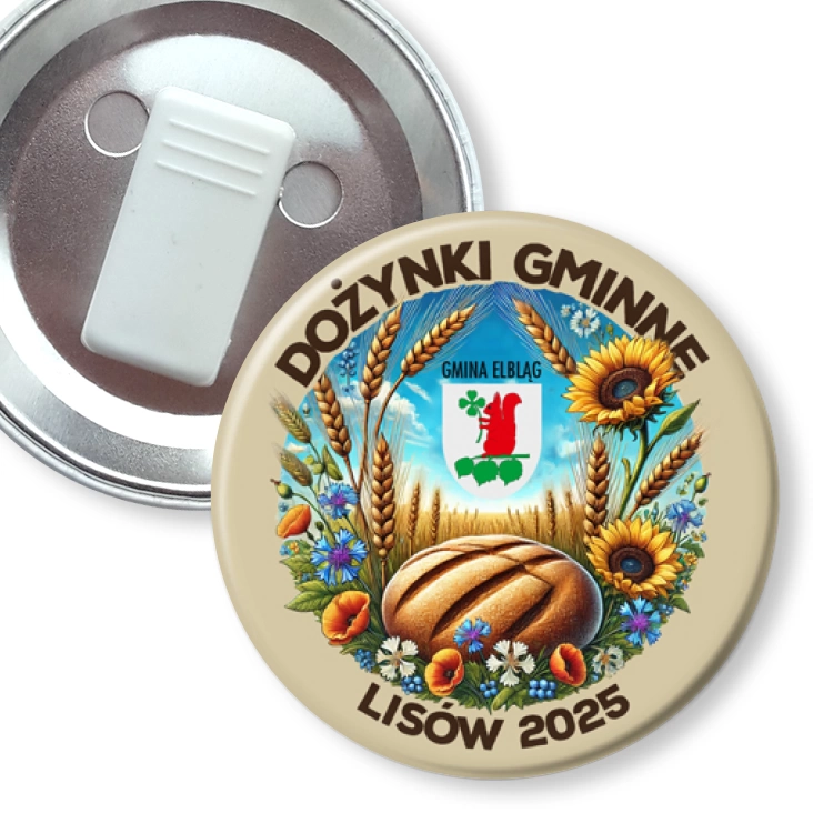 przypinka z żabką Dożynki Gminne Lisów 2025