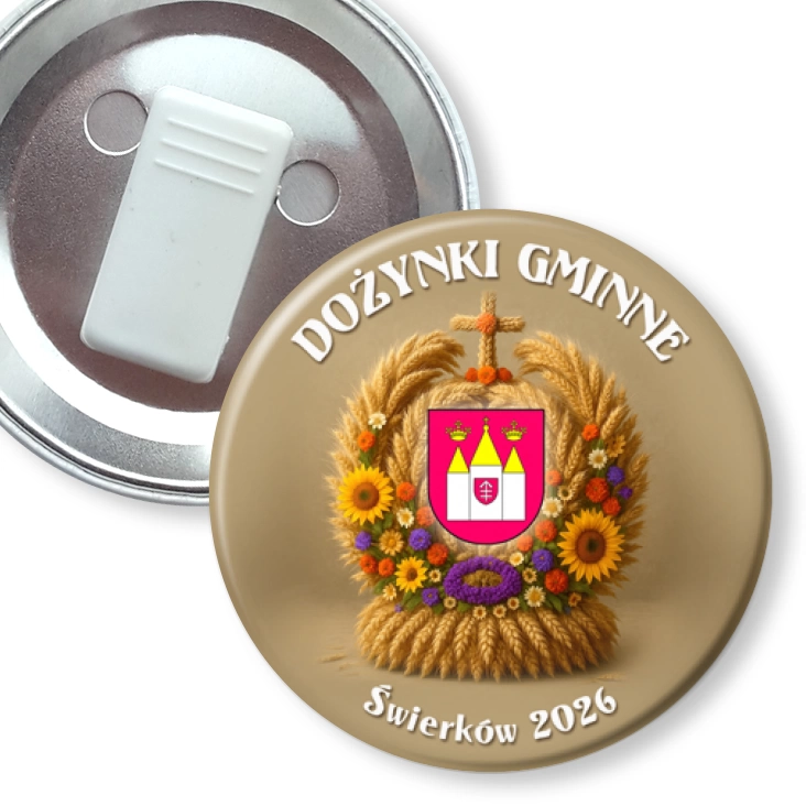 przypinka z żabką Dożynki Gminne Świerków 2026