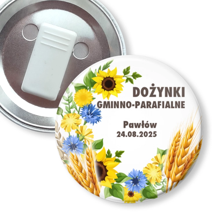 przypinka z żabką Dożynki Gminno-Parafialne Pawłów 2025
