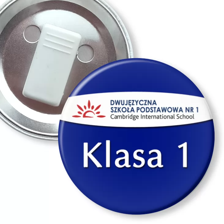 przypinka z żabką Dwujęzyczna Szkoła Ponstawowa nr 1 - klasa 1