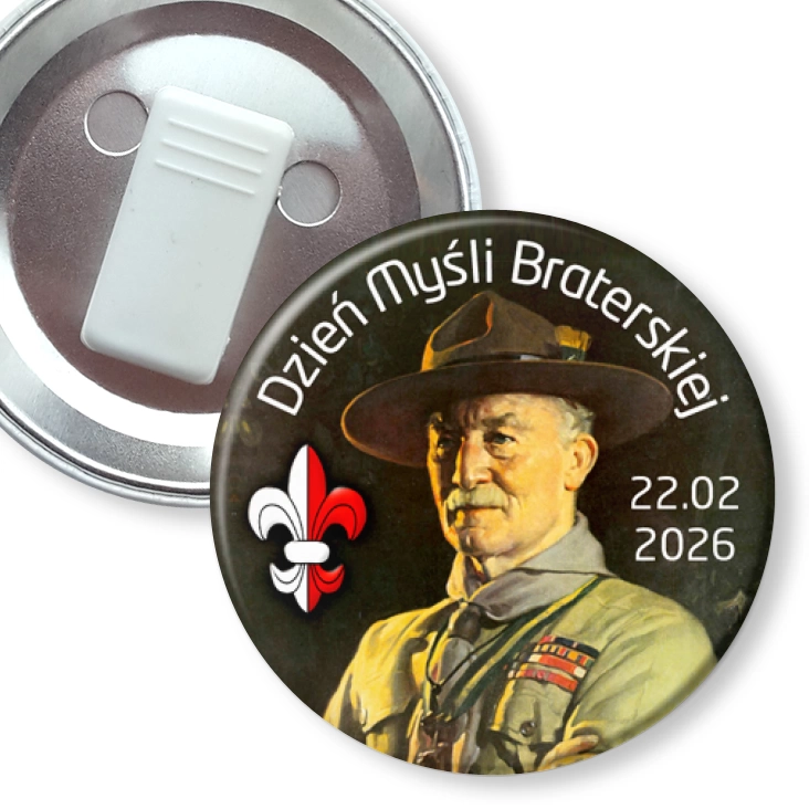 przypinka z żabką Dzień Myśli Braterskiej Robert Boden Powell
