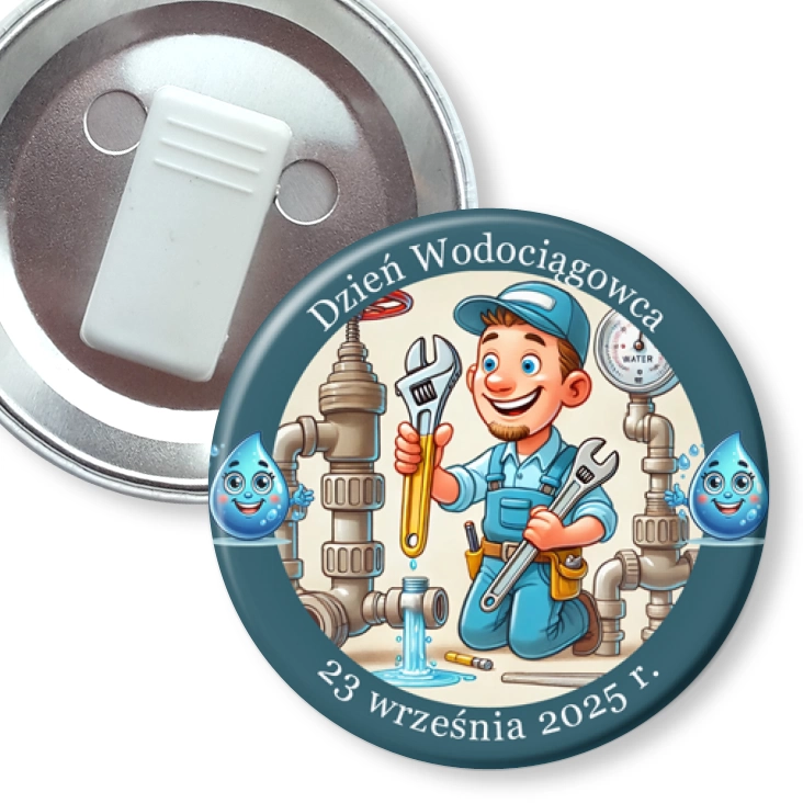 przypinka z żabką Dzień Wodociągowca
