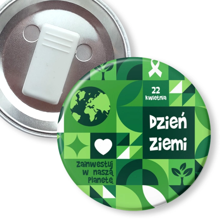 przypinka z żabką Dzień Ziemi Zainwestuj w naszą planetę