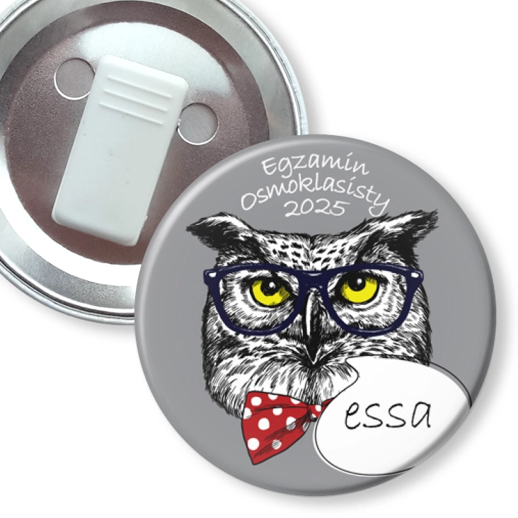 przypinka z żabką Egzamin Ósmoklasisty sowa essa