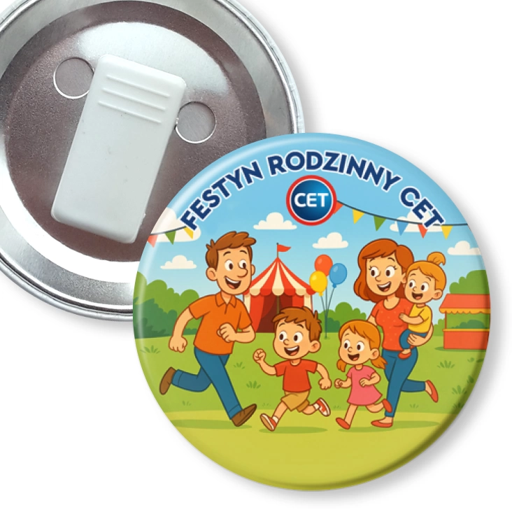 przypinka z żabką Festyn rodzinny CET
