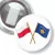 Przypinka z żabką Flagi przyjaźni Polska Kosowo