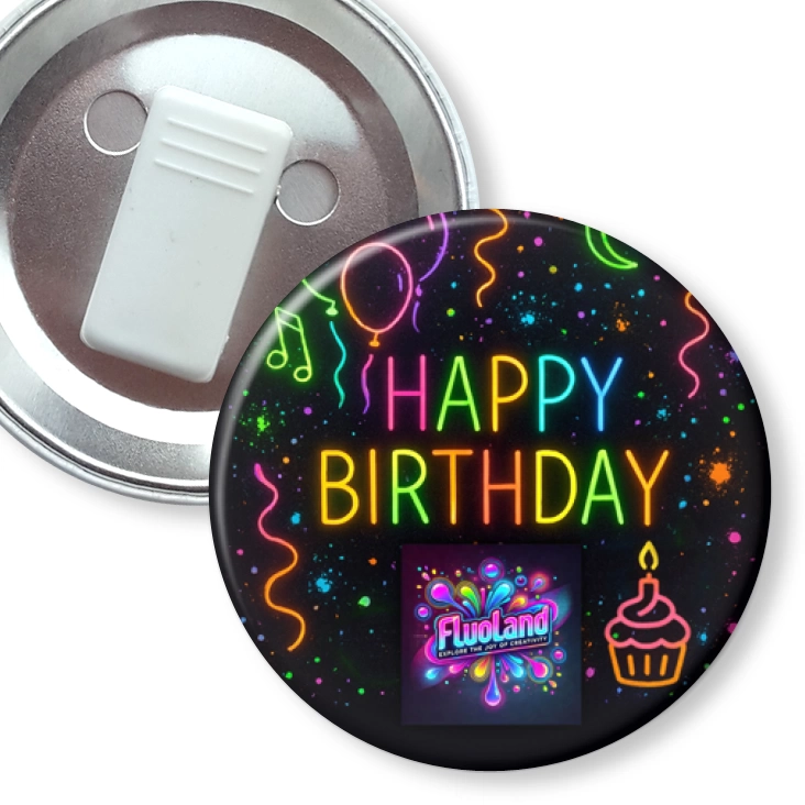 przypinka z żabką Fluoland Happy Birthday