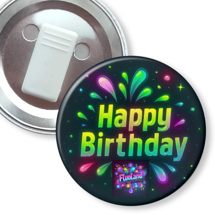 przypinka z żabką Fluoland Happy Birthday urodziny