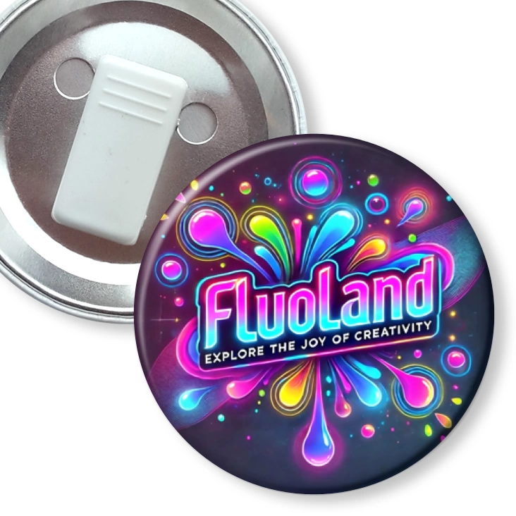 przypinka z żabką Fluoland logo