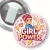 Przypinka z żabką Girl power z gestem Kozakiewicza