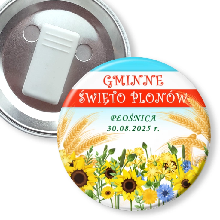 przypinka z żabką Gminne Święto Plonów Płośnica 2025