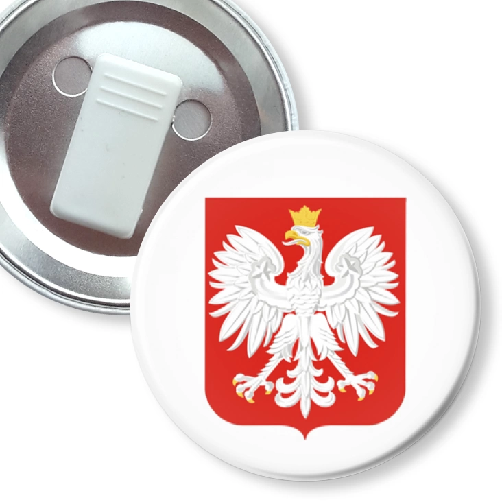 przypinka z żabką Godło Polski Orzeł w koronie