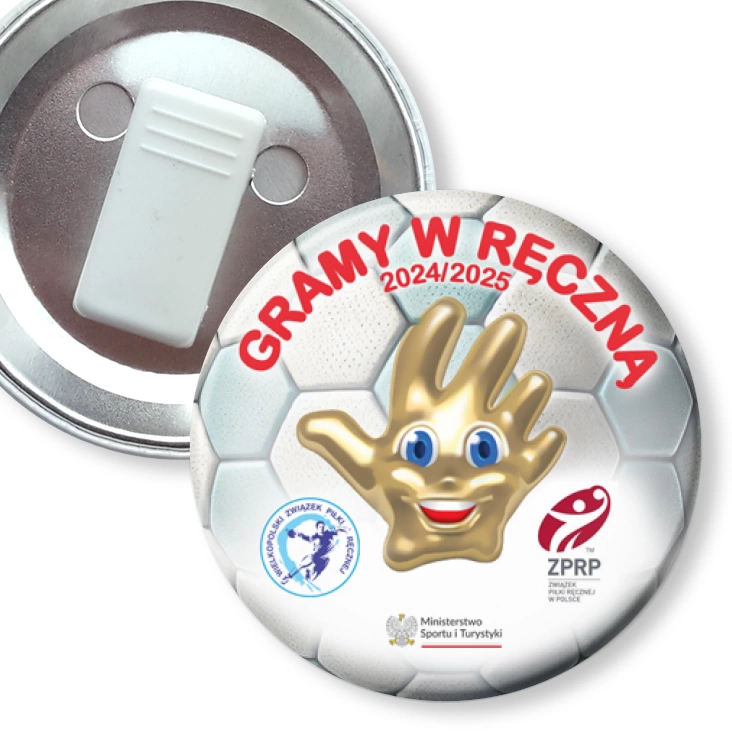 przypinka z żabką Gramy w ręczną 2024 2025