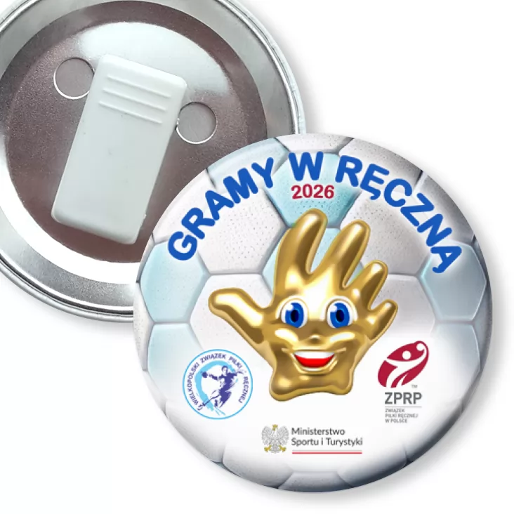 przypinka z żabką Gramy w ręczną 2026