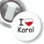 Przypinka z żabką I love Karol
