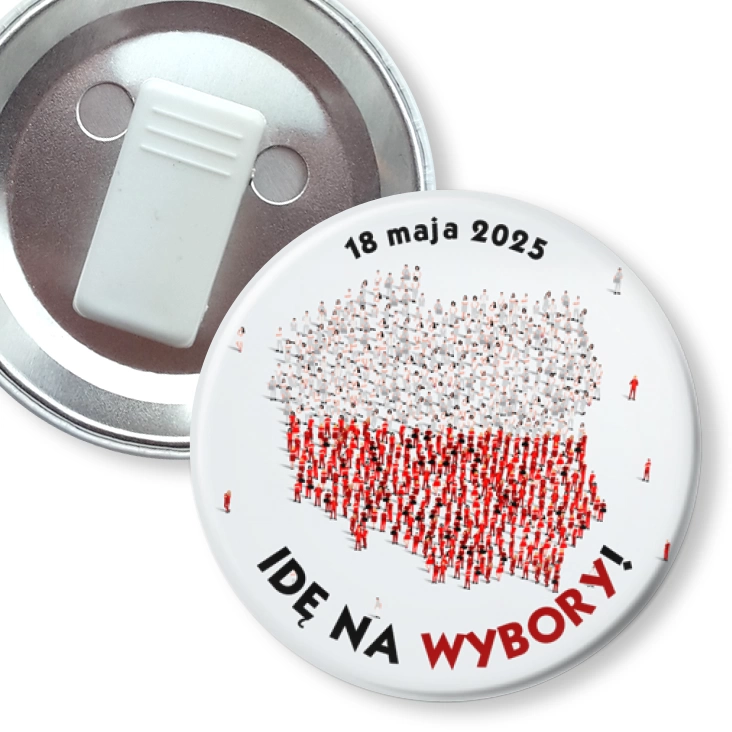 przypinka z żabką Idę na wybory Polska wyborcy