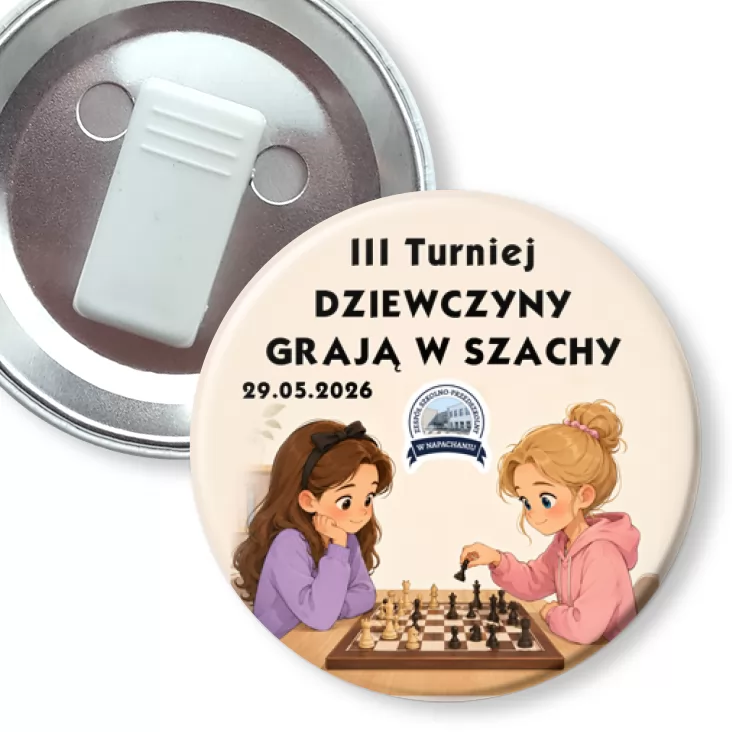 przypinka z żabką III Turniej Dziewczyny grają w szachy