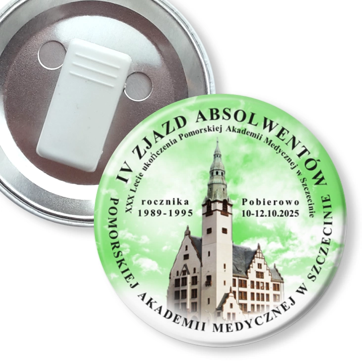 przypinka z żabką IV Zjazd Absolwentów Akademii Medycznej w Szczecinie