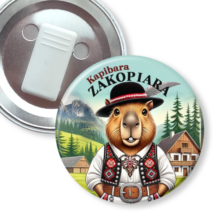 przypinka z żabką Kapibara Zakopiara