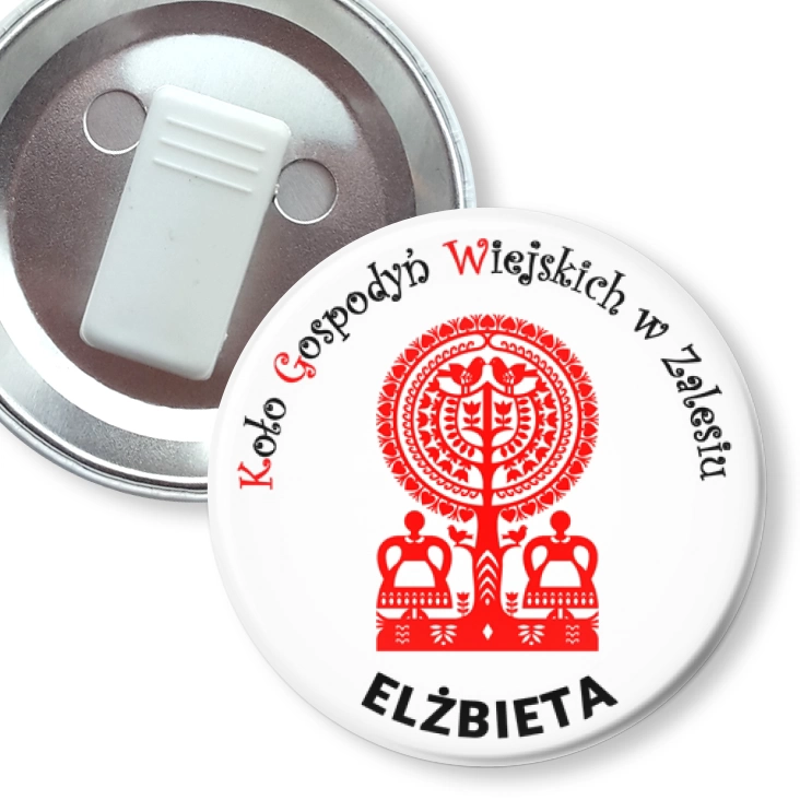 przypinka z żabką KGW w Zalesiu