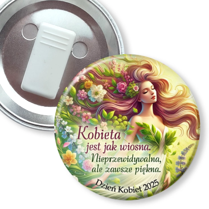 przypinka z żabką Kobieta jest jak wiosna