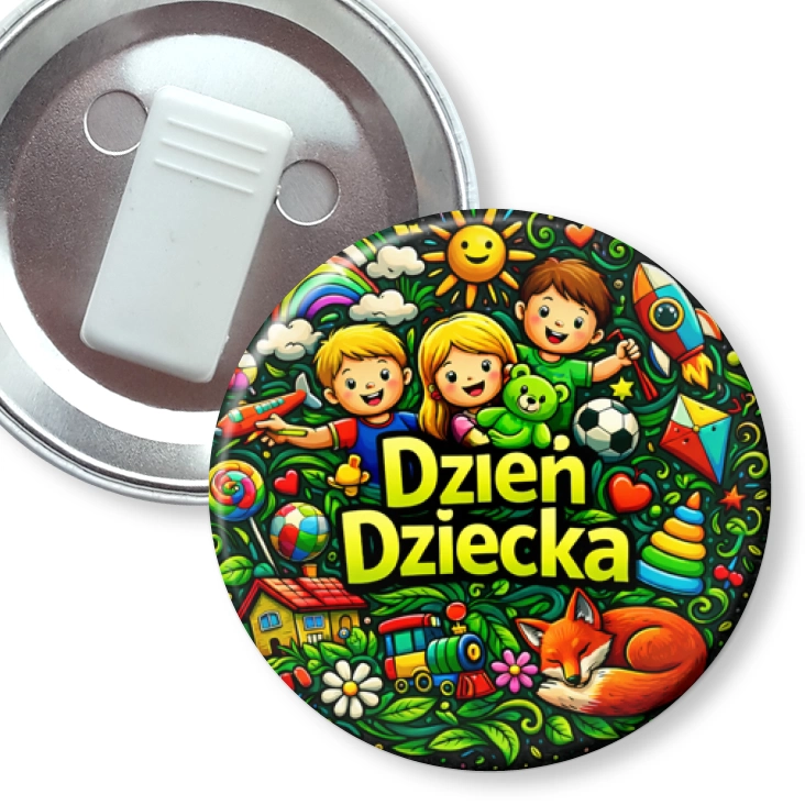 przypinka z żabką Kolorowy Dzień Dziecka