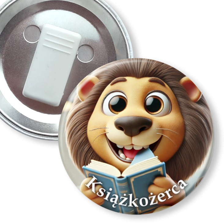 przypinka z żabką Książkożerca