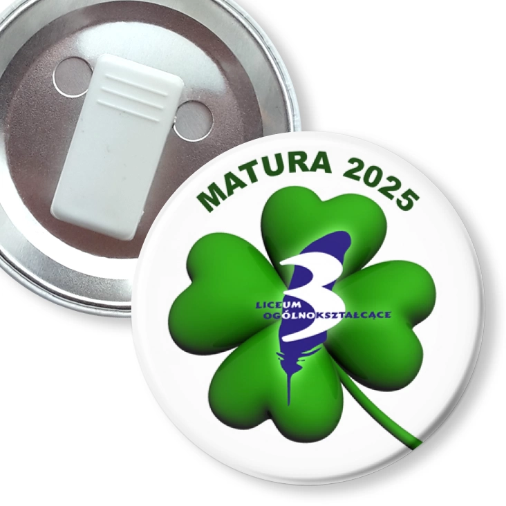 przypinka z żabką LO nr 3 Matura 2025