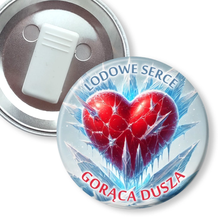 przypinka z żabką Lodowe serce gorąca dusza