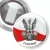 Przypinka z żabką Logo AK na tle flagi Polski