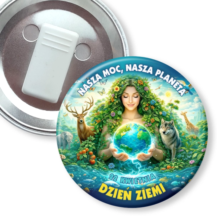 przypinka z żabką Matka Ziemia Dzień Ziemi 22 kwietnia