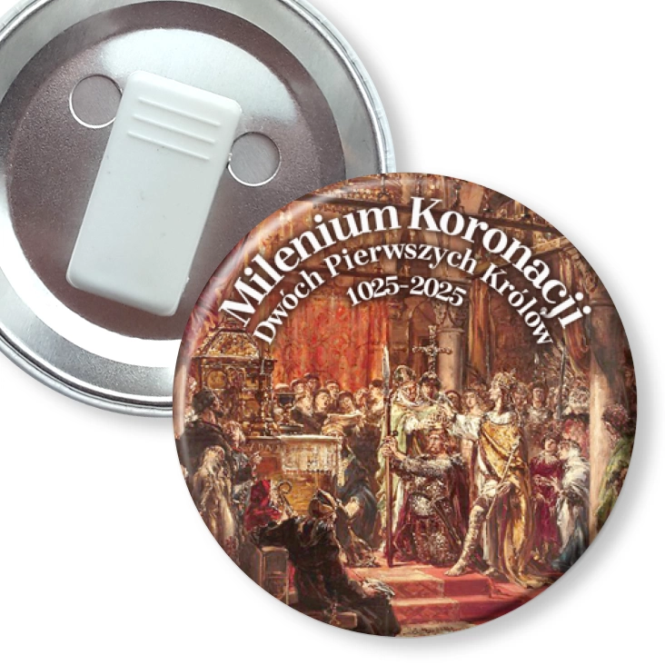 przypinka z żabką Milenium koronacji Koronacja pierwszego króla Matejko
