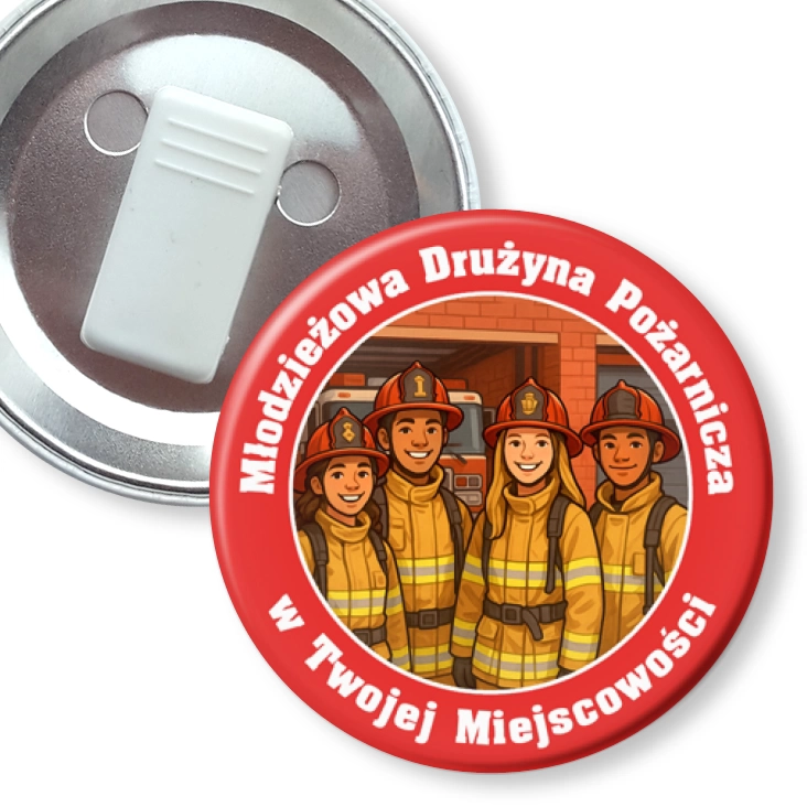 przypinka z żabką Młodzieżowa Drużyna Pożarnicza