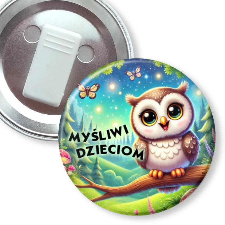 przypinka z żabką Myśliwi dzieciom sowa