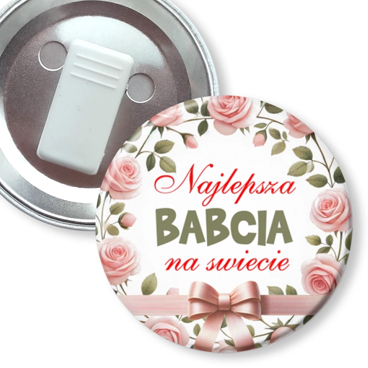 przypinka z żabką Najlepsza babcia