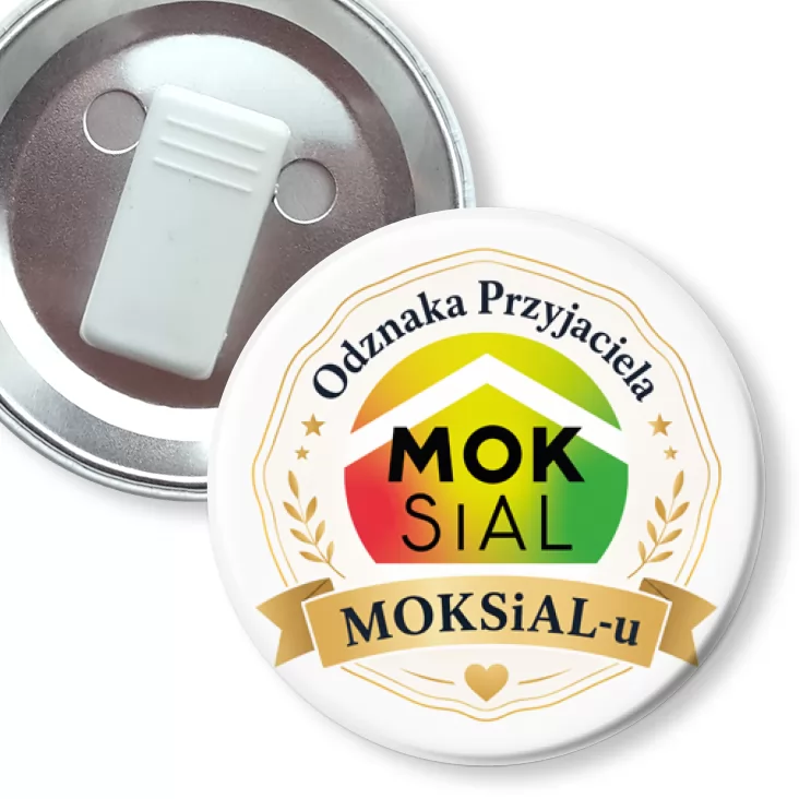 przypinka z żabką Odznaka Przyjaciela MOKSiAL-u