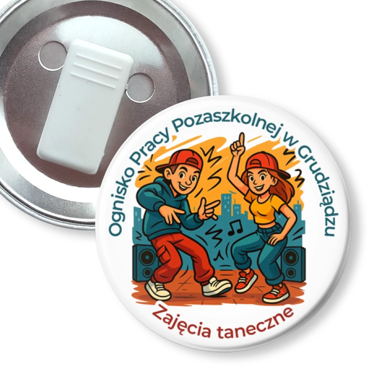 przypinka z żabką Ognisko Pracy Pozaszkolnej w Grudziądzu. Zajęcia taneczne