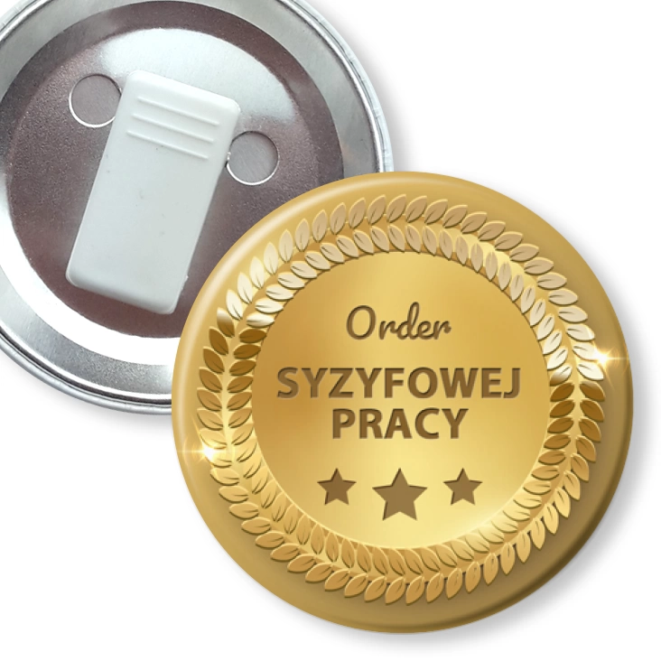przypinka z żabką Order syzyfowej pracy