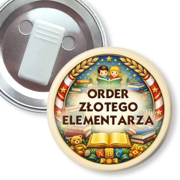 przypinka z żabką Order Złotego Elementarza