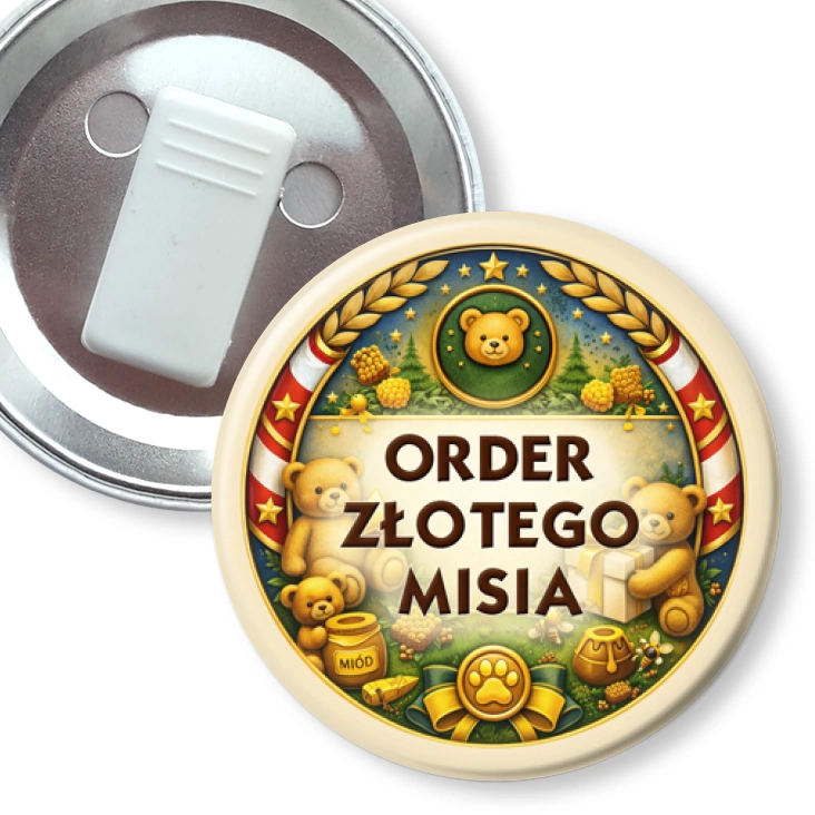 przypinka z żabką Order Złotego Misia