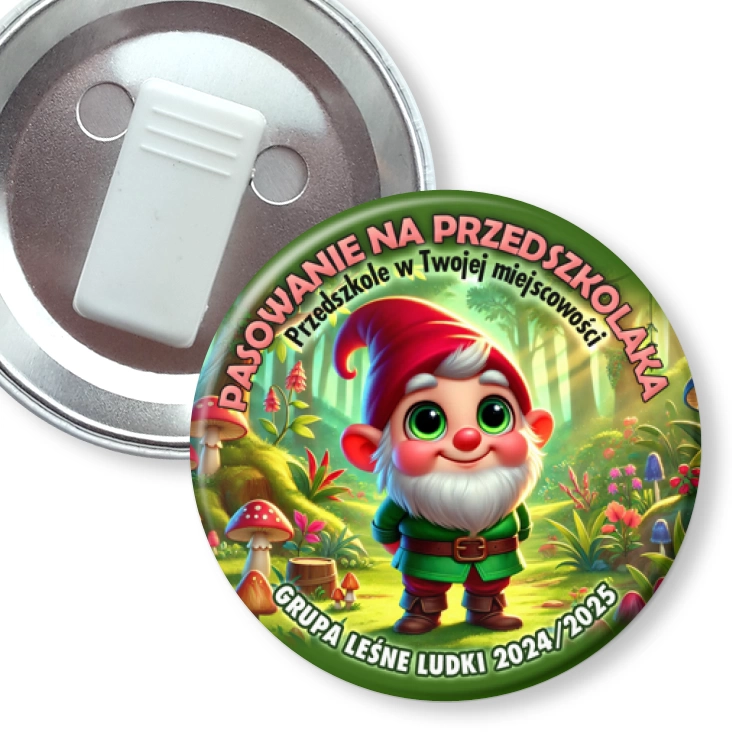 przypinka z żabką Pasowanie na przedszkolaka grupa Leśne Ludki