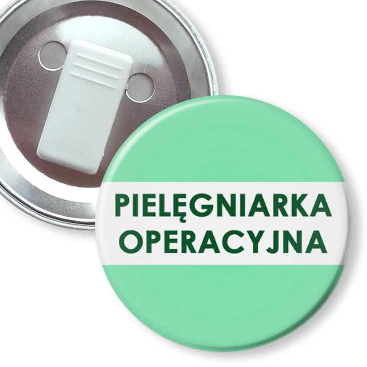 przypinka z żabką Pielęgniarka operacyjna
