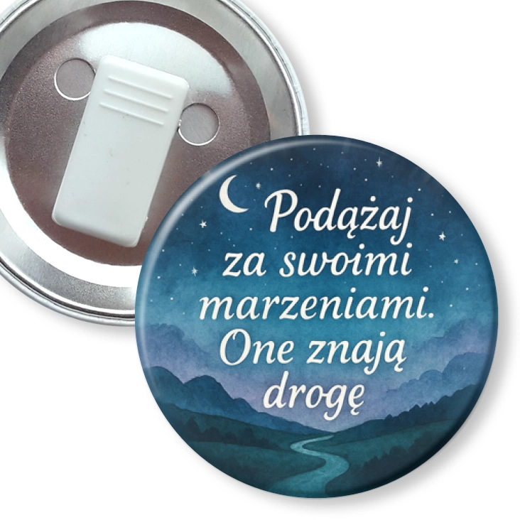 przypinka z żabką Podążaj za marzeniami