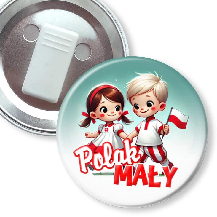 przypinka z żabką Polak Mały chłopiec i dziewczynka